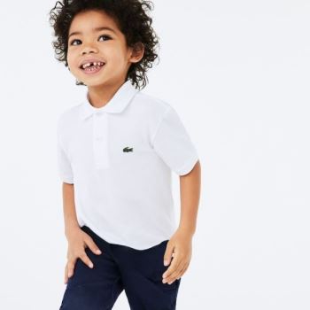 Lacoste Petit Piqué Polo Dětské - Polo Bílé | CZ-c2QUGt